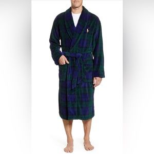 POLO RALPH LAUREN Men's Microfiber Plush Shawl Collar Robe